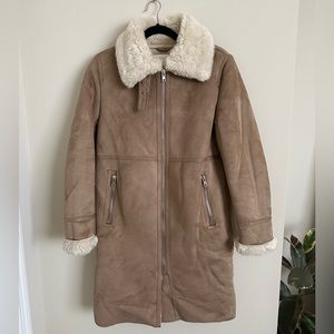 Zara long faux suede jacket